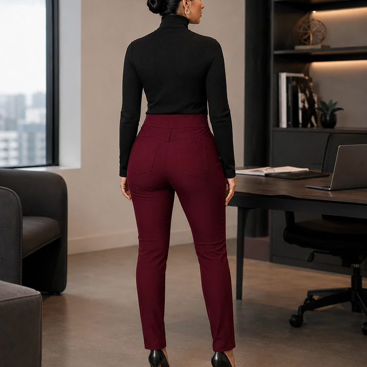 Pantalón Prada Compresión abdominal color Vino 2