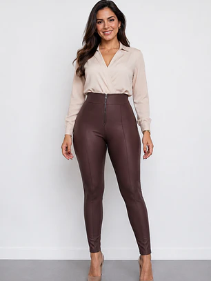 Pantalón Prada modelo Skinny Marrón 
