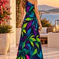 Vestido ALANA hojas colores  - Miniatura 2