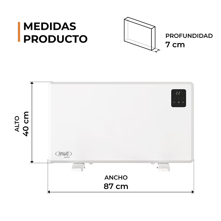 Calefactor Panel 1.800 W c/WIFI 1800W 2
