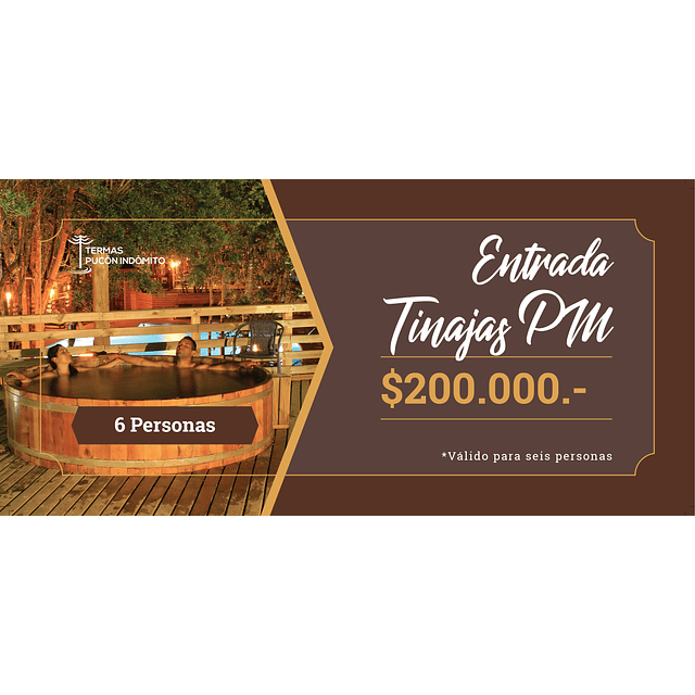 Entrada Tinajas PM + piscinas para 6 personas (4 horas)