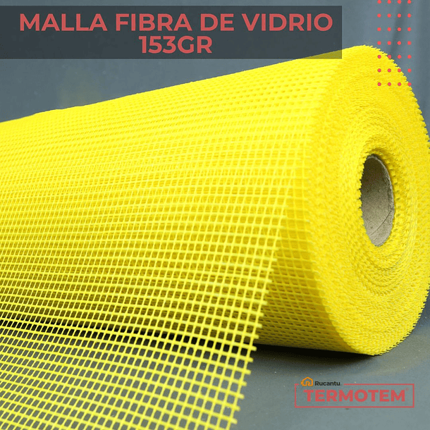 MALLA FIBRA DE VIDRIO TERMOTEM Amarilla 153GR 1MT X 50ML REFUERZO SISTEMA EIFS 