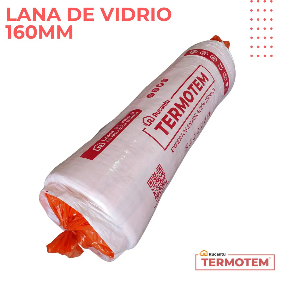 LANA DE VIDRIO 160MM ROLLO LIBRE TERMOTEM 12M2