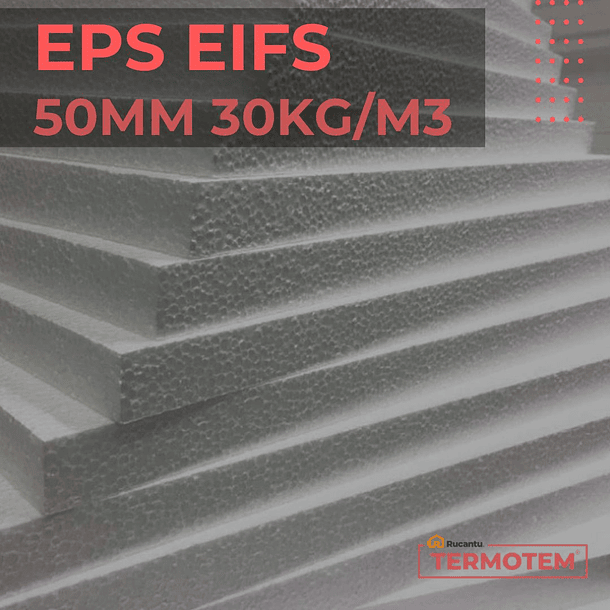 EPS - Poliestireno Expandido 50mm 30kg/m3 - Alta Densidad para Sistema EIFS o Radier 