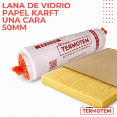 LANA DE VIDRIO PAPEL UNA CARA 50MM TERMOTEM 14,4M2
