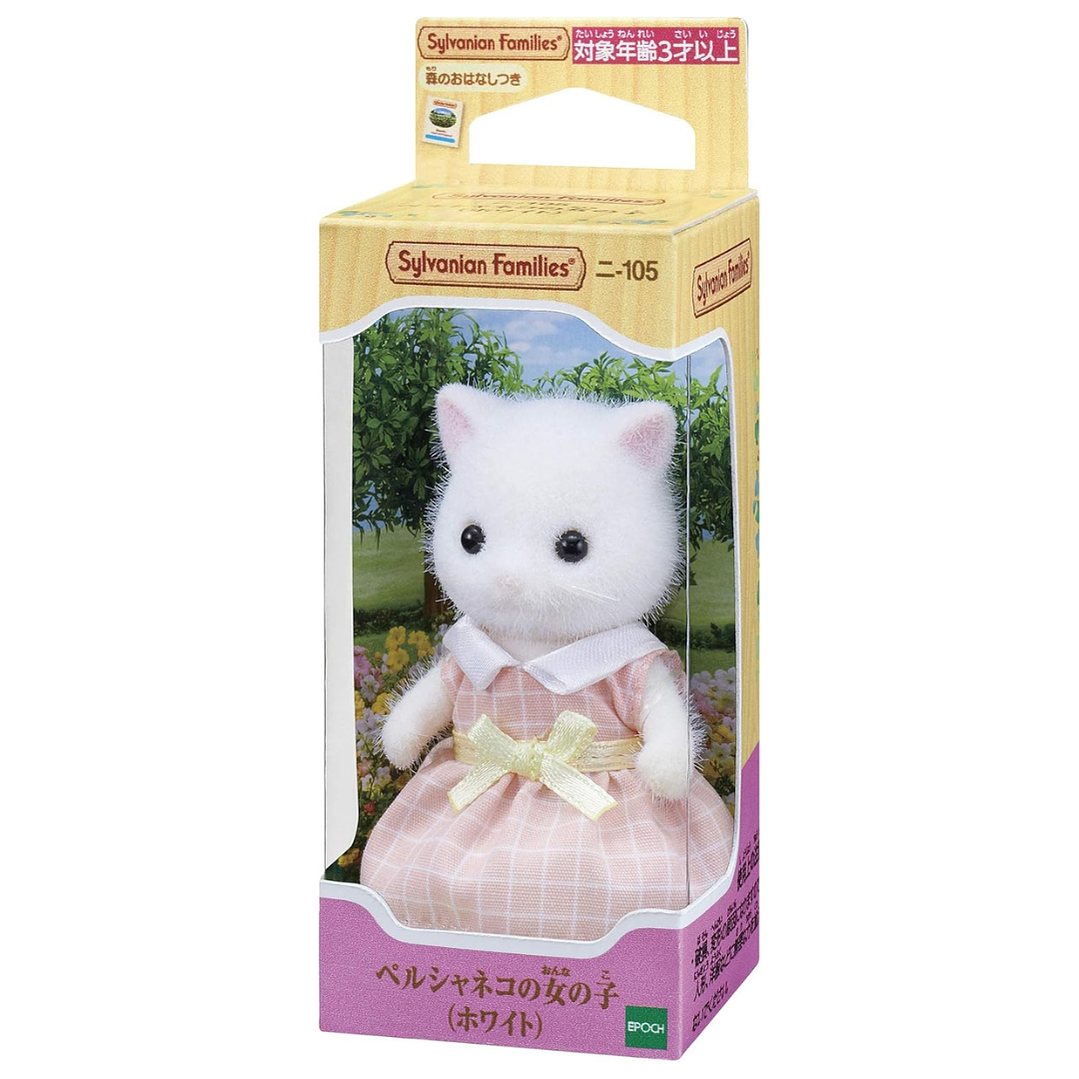 Gato persa blanco niña adolescente  1