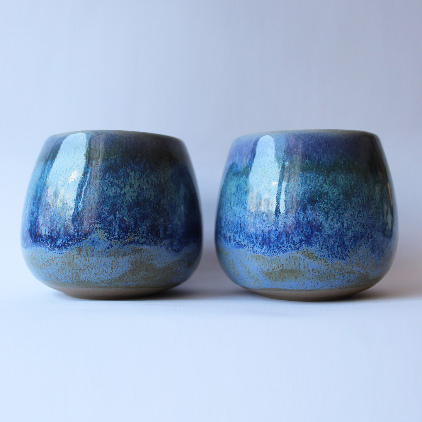 Vaso/Mate cerámica gres grande -azul profundo- 3