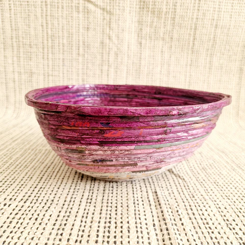 Taça decorativa de papel reciclado - Artesanato do Sri Lanka