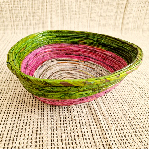 Taça decorativa de papel reciclado - Artesanato do Sri Lanka