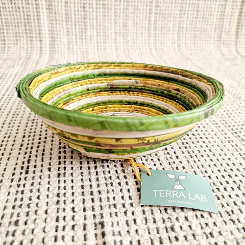 Taça decorativa de papel reciclado pequena - Artesanato do Sri Lanka