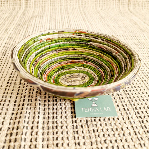 Taça decorativa de papel reciclado pequena - Artesanato do Sri Lanka