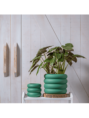 Vaso Duna de Cerâmica Azul-Esverdeado