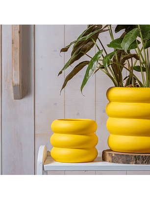 Vaso Duna de Cerâmica Amarelo