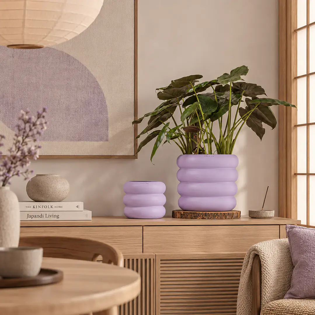 Dune Ceramic Planter in Lilac 2