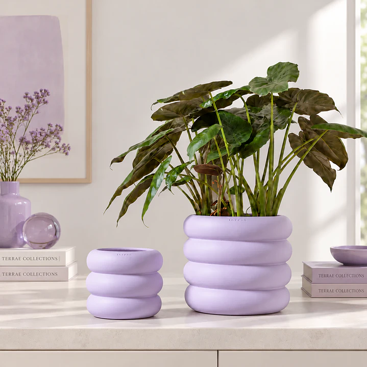 Dune Ceramic Planter in Lilac 4