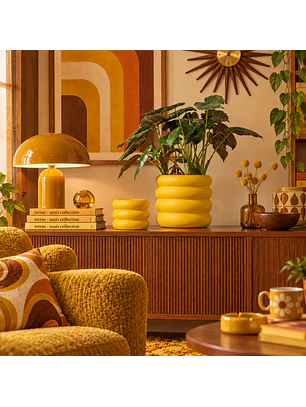 Dune Ceramic Plant Pot in Yellow