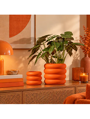 Dune Ceramic Plant Pot in Orange