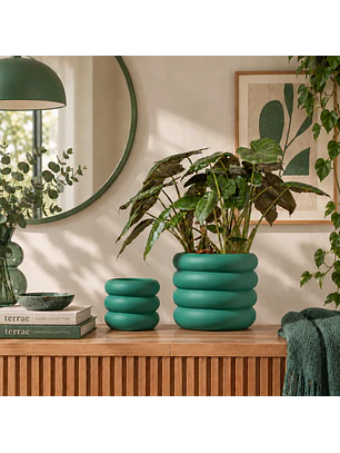 Dune Ceramic Planter in Blue-Green 