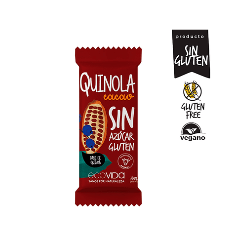 Quinola  Cacao sin azúcar sin gluten 30 gr 