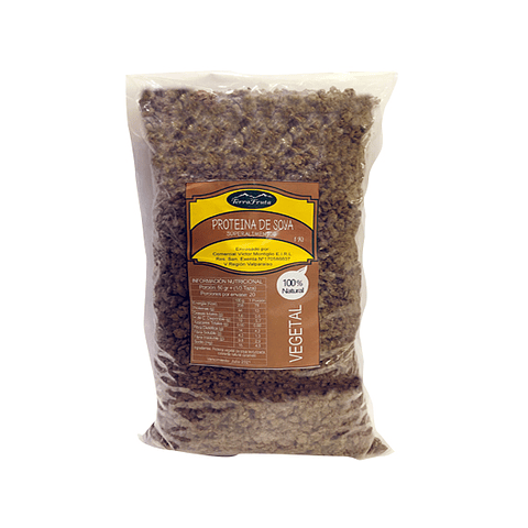 Proteína de Soya Texturizada  color café - 500 gr - grano pequeño (Sucedáneo de Carnes Rojas)