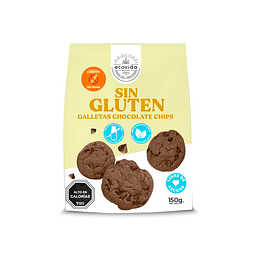 Galleta sin Gluten Chocolate chips - sin azúcar & lactosa 150 gr ECOVIDA
