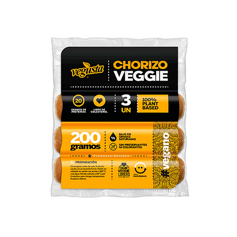 Chorizo Vegano - 200 gr - 3 unidades