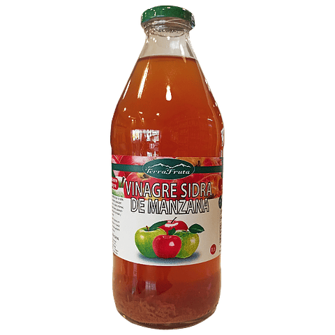 Vinagre de Sidra de Manzana - 1 lt  - (Orgánico, con la Madre, Crudo, Sin Filtrar)