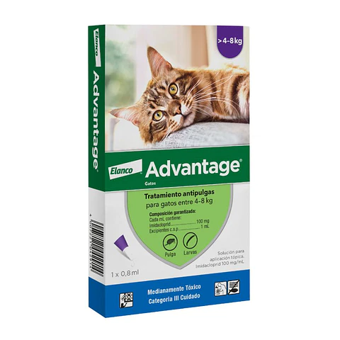 Advantage Pipeta Antipulgas para Gatos de 4 a 8 KG