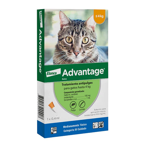 Advantage Pipeta Antipulgas para Gatos hasta 4 KG