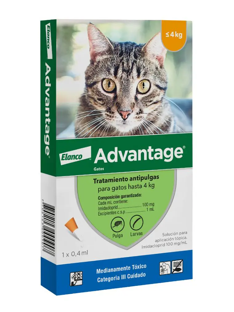 Advantage Pipeta Antipulgas para Gatos hasta 4 KG 1