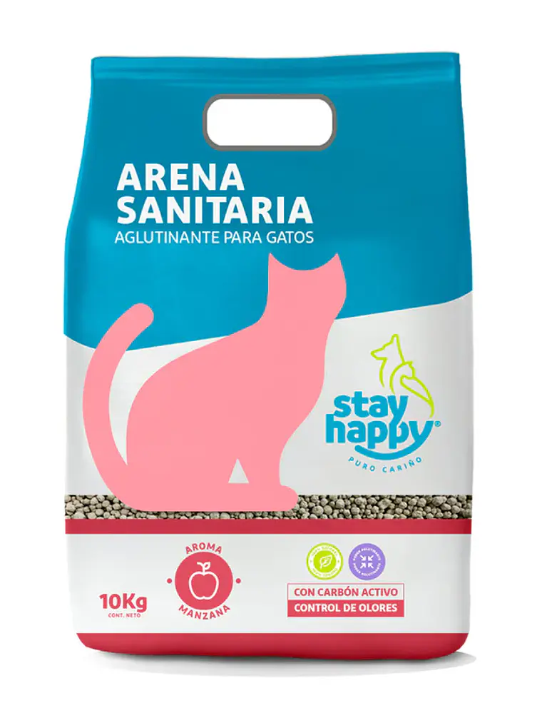 Arena Aglutinante Stay Happy Manzana 10 KG 1
