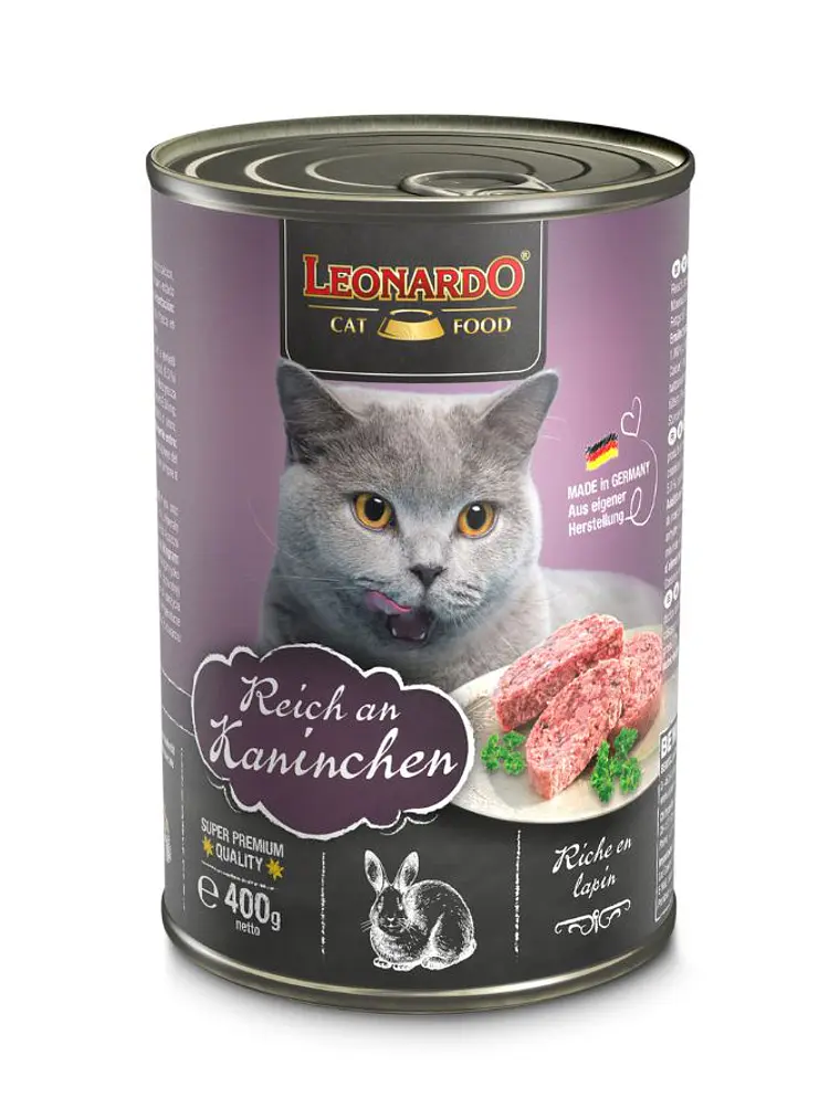 Leonardo Quality Selection Conejo Lata 400 GR 1