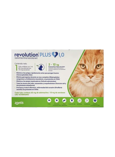 Revolution Plus Antiparasitario Interno y Externo para Gatos de 5 a 10 KG
