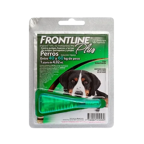 Frontline Plus Pipeta Antipulgas para Perros de 40 a 60 KG