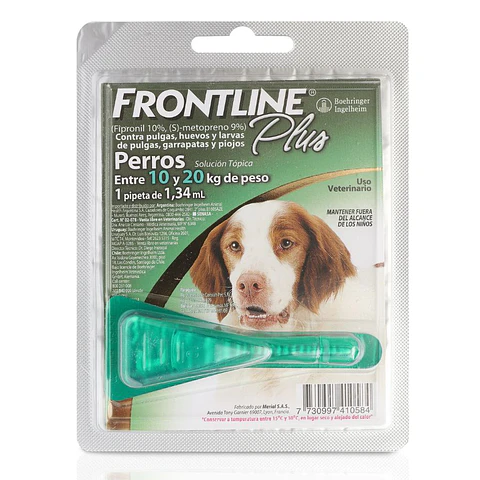 Frontline Plus Pipeta Antipulgas para Perros de 10 a 20 KG