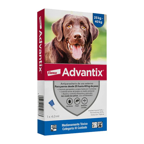 Advantix Pipeta Antipulgas para Perros de 25 a 40 KG