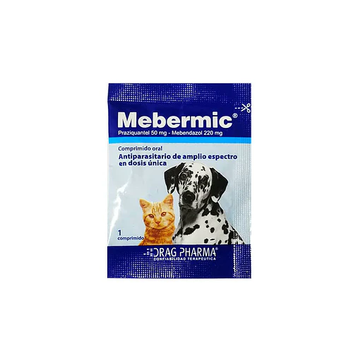 Mebermic Antiparasitario Interno para Perros y Gatos 1 Comprimido