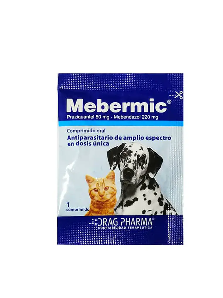 Mebermic Antiparasitario Interno para Perros y Gatos 1 Comprimido 1