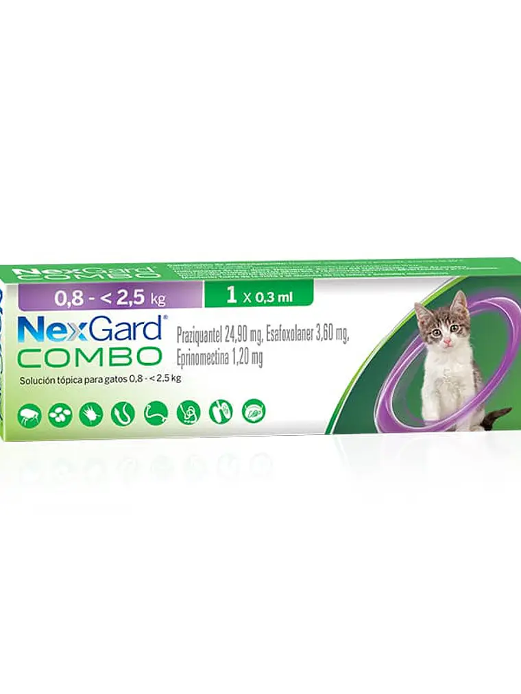 Nexgard Combo Antiparasitario Interno y Externo para Gatos de 0,8 a 2,5 KG 1