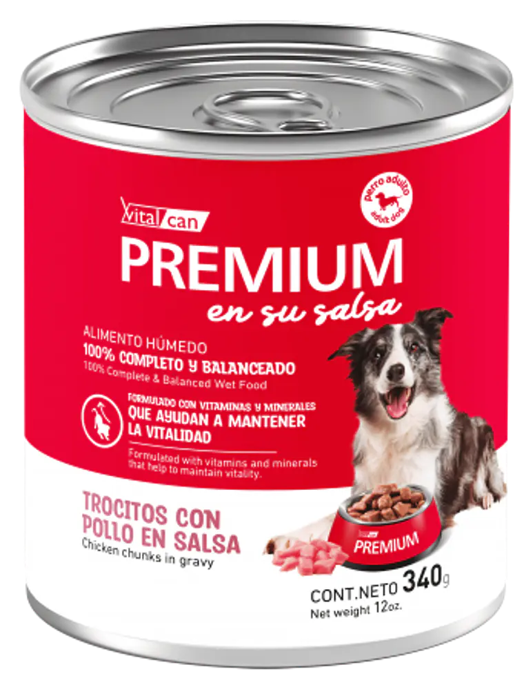 Vitalcan Trocitos con Carne en Salsa Lata 340 GR  1