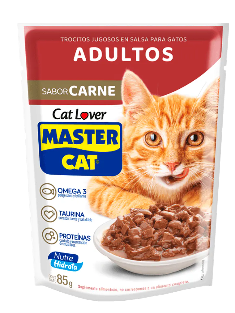 Master Cat Pouch Gato Adulto Sabor Carne 85 GR 1