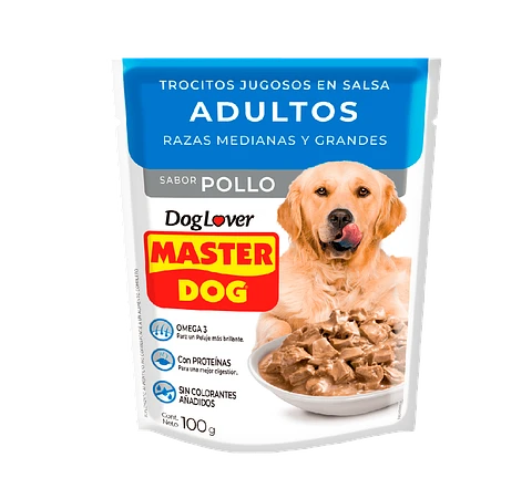 Master Dog Pouch Perro Adulto Sabor Pollo 100 GR