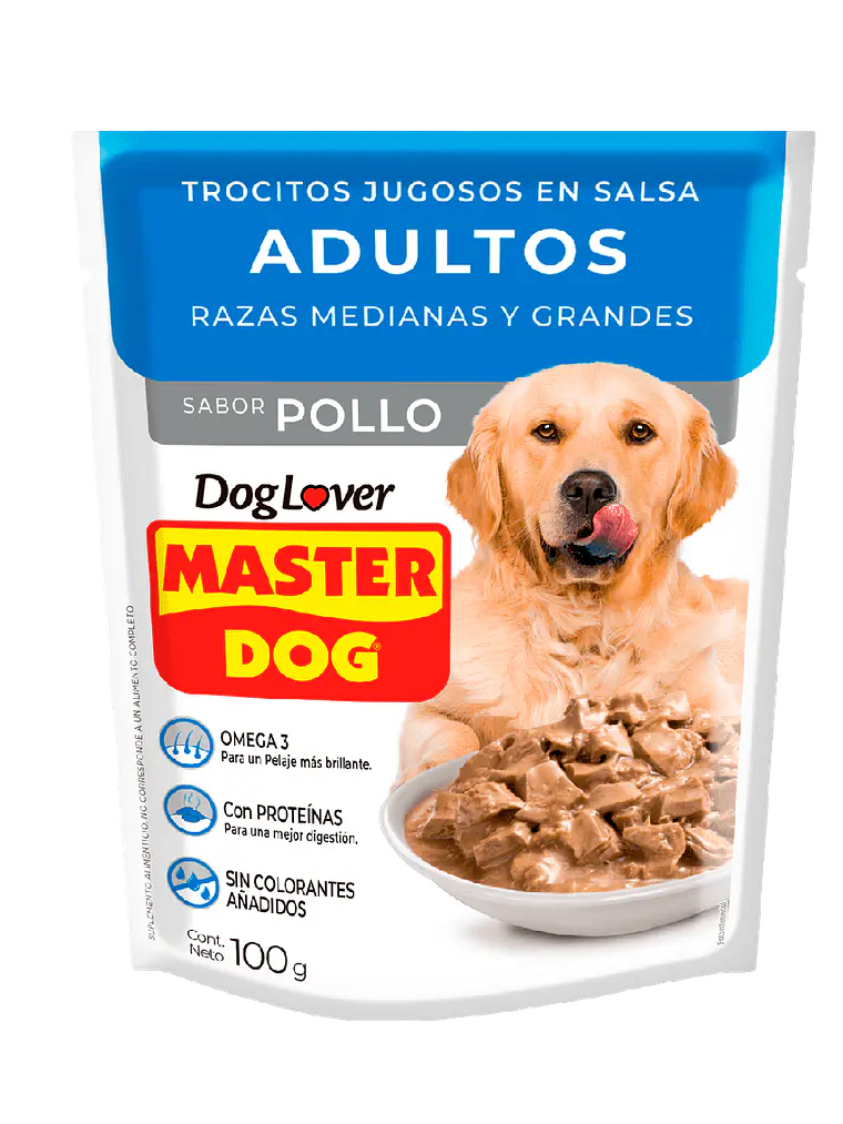 Master Dog Pouch Perro Adulto Sabor Pollo 100 GR 1