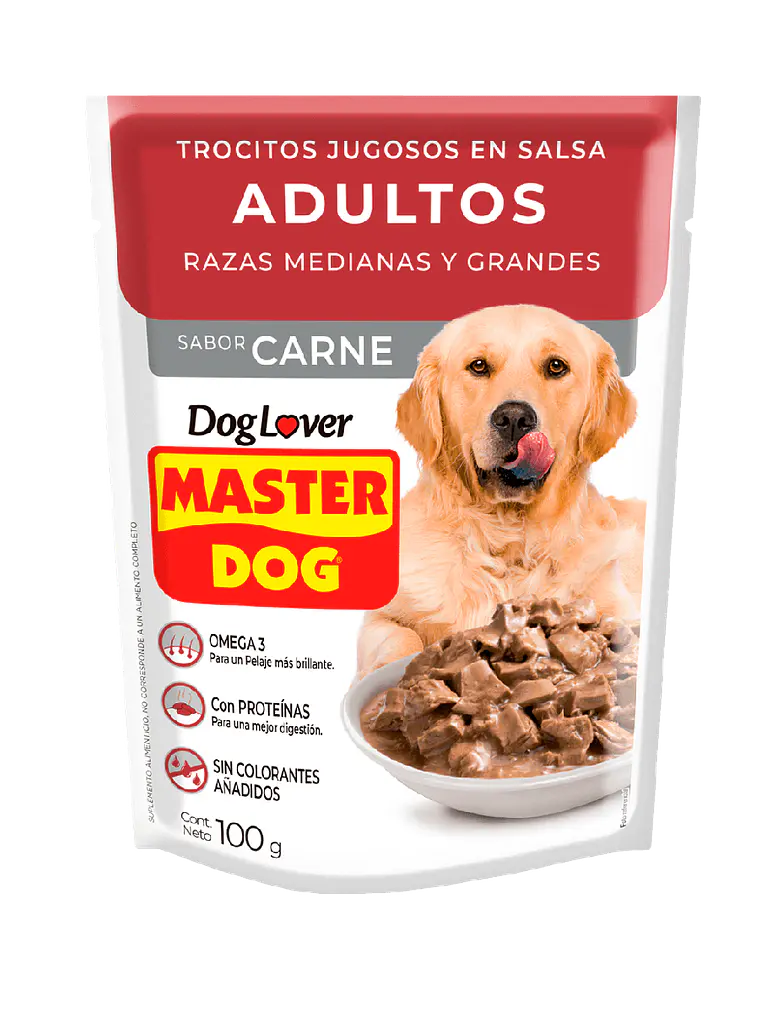 Master Dog Pouch Perro Adulto Sabor Carne 100 GR 1