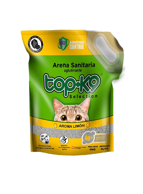 Arena Aglutinante TOP-K9 Limón 4 KG