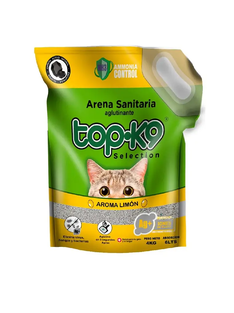 Arena Aglutinante TOP-K9 Limón 4 KG 1