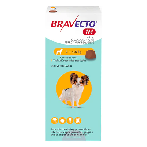 Bravecto Antiparasitario para Perros de 2 a 4,5 KG