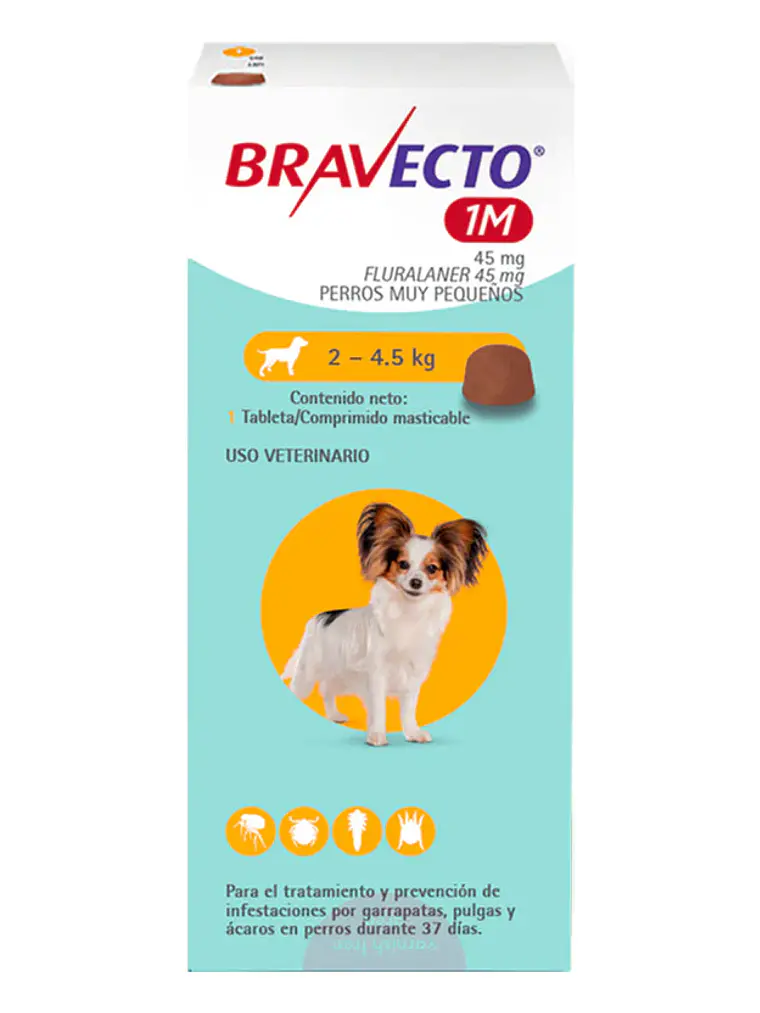 Bravecto Antiparasitario para Perros de 2 a 4,5 KG 1