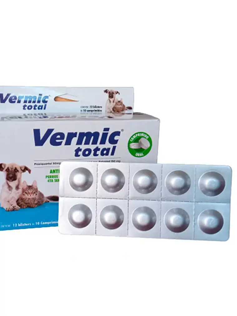 Vermic Total Antiparasitario Interno para Perros y Gatos 10 Comprimidos 1