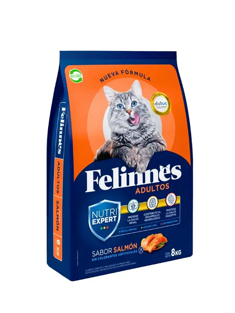 Felinnes Salmón Gato Adulto 8 KG 1